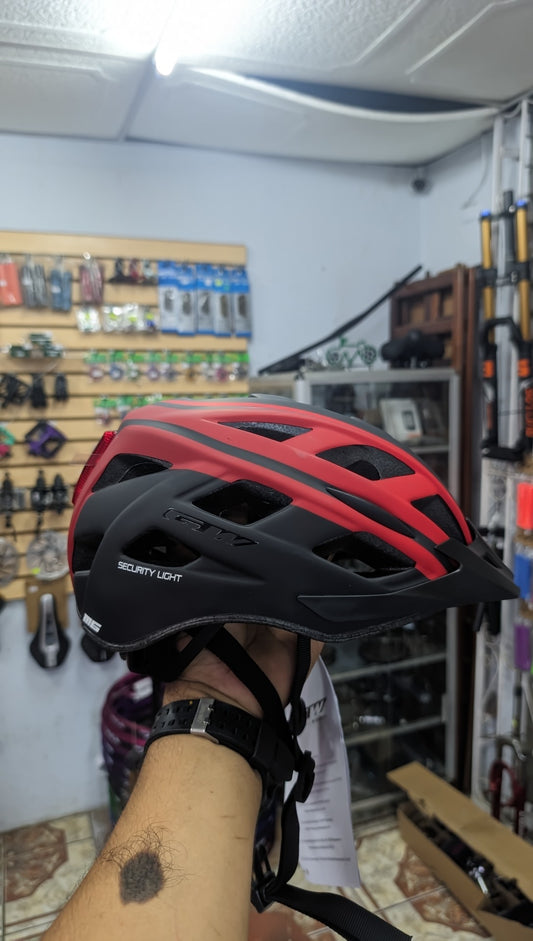 CASCO MTB SECURITY LIGHT M6 GW ROJO